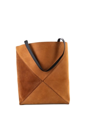 Loewe Pre-Owned Puzzle Fold Suede Large tote bag - Brown