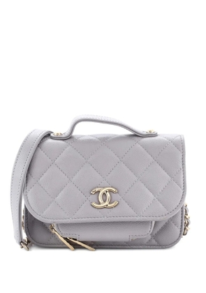 CHANEL Pre-Owned Business Affinity Flap Clutch with Chain Quilted Caviar crossbody bag - Grey