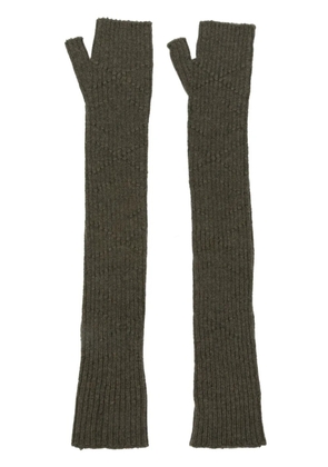 Barrie cashmere fingerless gloves - Green