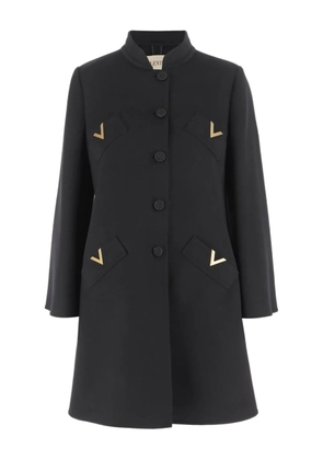 Valentino Garavani V-shaped gold-tone button coat - Black