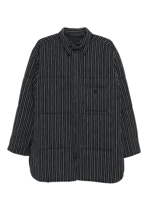 Yohji Yamamoto stripe-printed coat - Blue