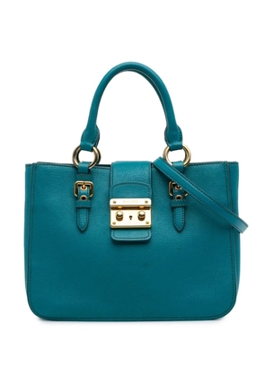 Miu Miu Pre-Owned 2010-2025 Goatskin Madras satchel - Blue