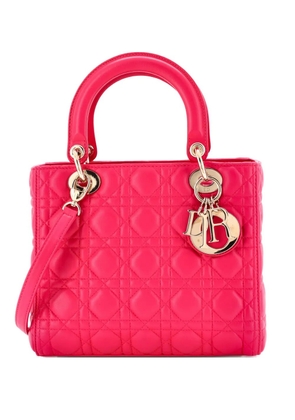 Christian Dior Pre-Owned Lady Dior Bag Cannage Quilt Lambskin Medium satchel - Pink