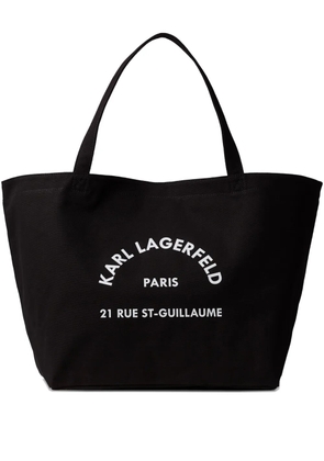 Karl Lagerfeld Rue St-Guillaume canvas tote bag - Black