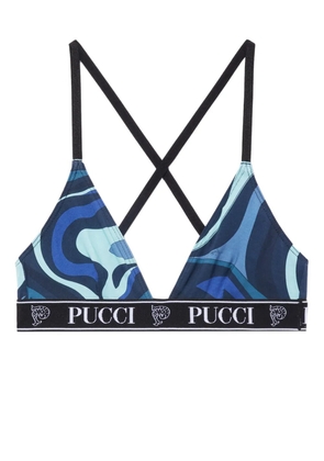 PUCCI logo-print cotton bra (set of three) - Blue