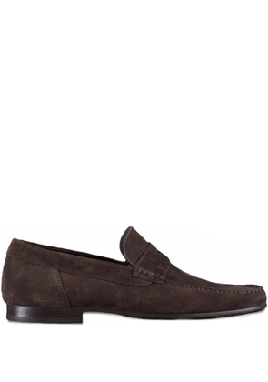 Moorer penny-strap suede loafers - Brown