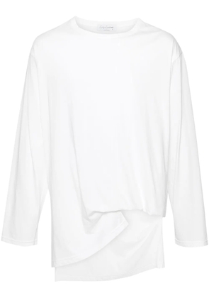 Yohji Yamamoto asymmetric cotton T-shirt - White