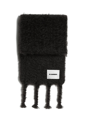 Jil Sander fringed knitted scarf - Black