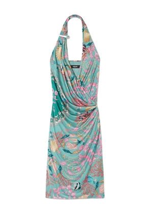 Versace seashell-print halter-neck midi dress - Green