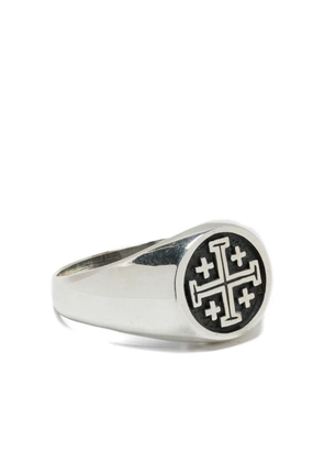 OBSIDIAN cross-motif ring - Silver