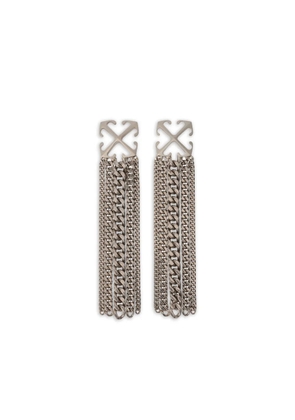 Off-White Arrow chain pendant earrings - Silver