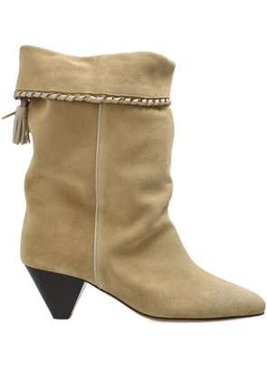 ISABEL MARANT Dalby braided-detail pointed-toe boots - Neutrals