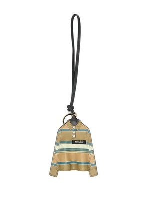 Miu Miu striped shirt keyring - Brown