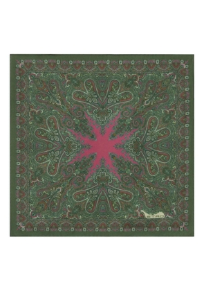 ETRO floral paisley silk pocket square - Green