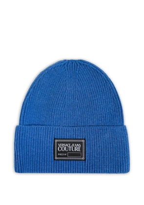 Versace Jeans Couture ribbed logo-patch hat - Blue
