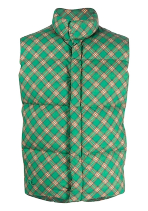 ERL checked quilted down gilet - Green