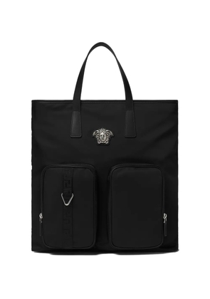 Versace medusa-plaque pocket tote bag - Black