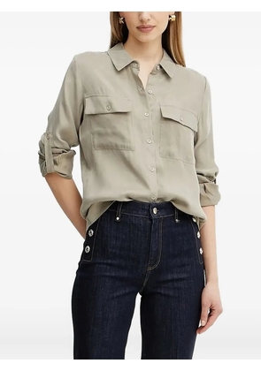 GUESS USA patch-pocket long-sleeve shirt - Green