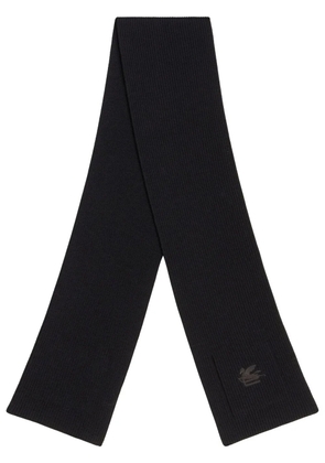 ETRO fine-knit wool scarf - Black
