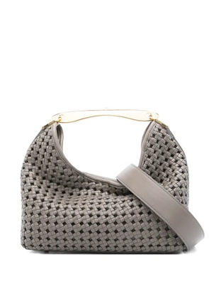 Elleme Boomerang woven leather top-handle tote bag - Grey