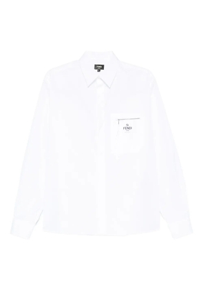FENDI logo-detail pocket shirt - White