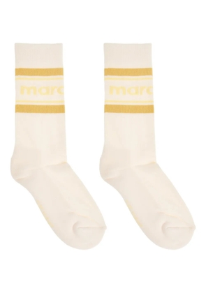 ISABEL MARANT Dona logo-detail socks - Neutrals