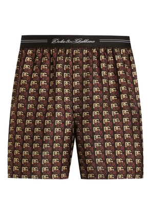 Dolce & Gabbana logo-plaque boxers - Brown