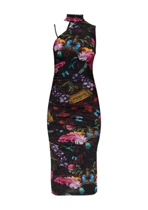Versace Jeans Couture floral-print midi dress - Black