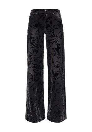 Versace Jeans Couture floral-pattern flared jeans - Black