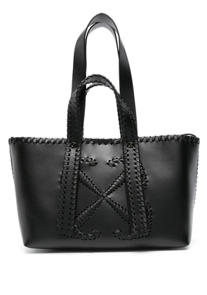 Off-White Arrows-stitch leather tote bag - Black