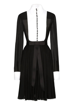 Dolce & Gabbana bib-collar silk-blend shirtdress - Black