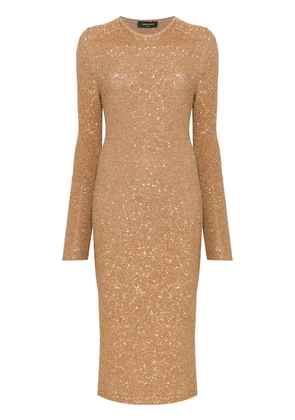 Fabiana Filippi sequined midi dress - Neutrals
