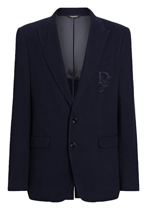 Dolce & Gabbana logo-appliqué blazer - Blue
