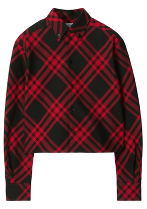 Burberry plaid-check cropped shirt - Red