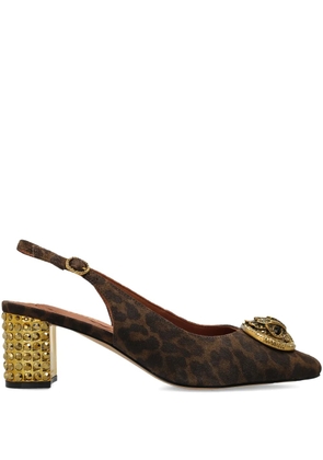 Kurt Geiger London embellished block heel pumps - Brown