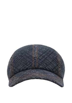 Burberry check denim cap - Blue