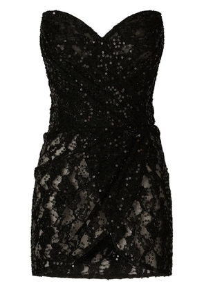 Dolce & Gabbana sequin-embellished strapless minidress - Black