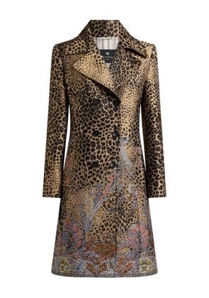 ETRO double-breasted jacquard coat - Brown