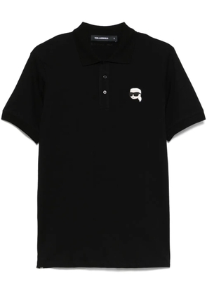 Karl Lagerfeld logo-patch polo shirt - Black