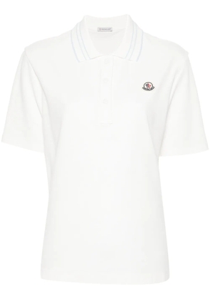 Moncler appliqué-logo cotton polo shirt - Neutrals