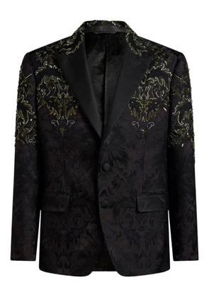 ETRO floral-embroidered single-breasted blazer - Black