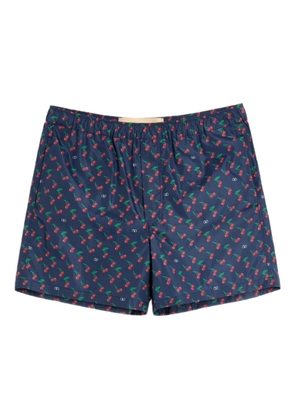 Valentino Garavani Cherryfic-print swim shorts - Blue