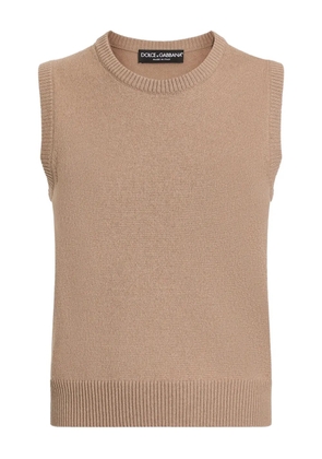 Dolce & Gabbana round-neck sleeveless top - Brown