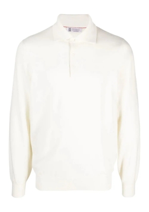 Brunello Cucinelli polo-neck cashmere sweater - White