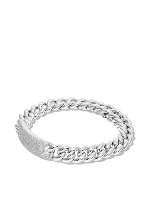 SHAY 18K white gold diamond id plate bracelet - Silver