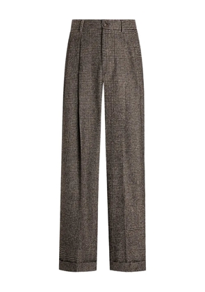 Dolce & Gabbana pleated check wide-leg trousers - Grey