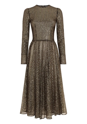 Dolce & Gabbana sequin-embellished flared midi dress - Gold