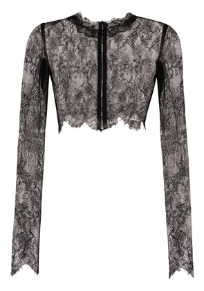 Dolce & Gabbana sheer lace cropped top - Black