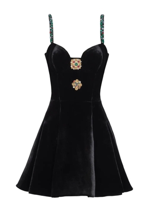 Balmain jewel-embellished velvet dress - Black