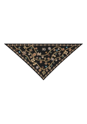Dolce & Gabbana embellished silk scarf - Black